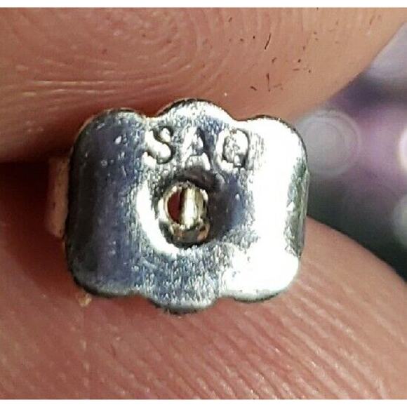 SAQ Signed 3 Pairs of Large Stud Earrings Pink Glass Blue & Yellow Acrylic w/box - Picture 5 of 11